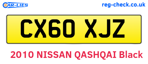 CX60XJZ are the vehicle registration plates.