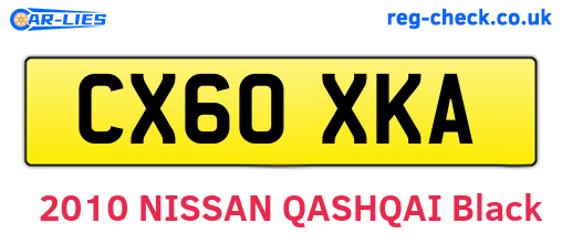 CX60XKA are the vehicle registration plates.