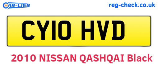 CY10HVD are the vehicle registration plates.
