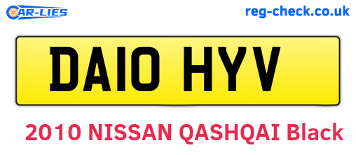 DA10HYV are the vehicle registration plates.