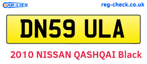 DN59ULA are the vehicle registration plates.
