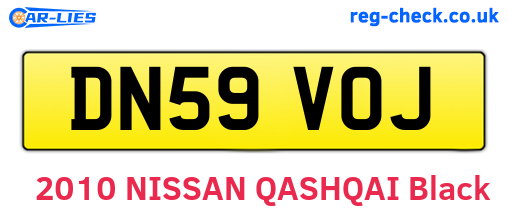 DN59VOJ are the vehicle registration plates.