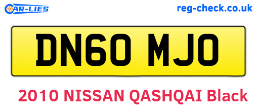 DN60MJO are the vehicle registration plates.