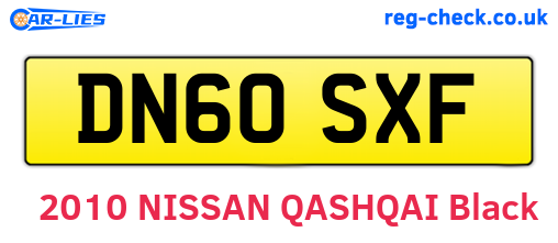 DN60SXF are the vehicle registration plates.