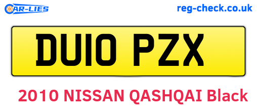 DU10PZX are the vehicle registration plates.