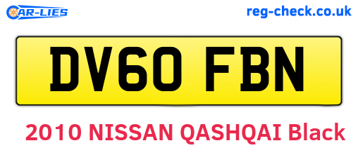 DV60FBN are the vehicle registration plates.