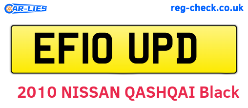 EF10UPD are the vehicle registration plates.