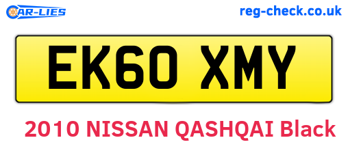 EK60XMY are the vehicle registration plates.