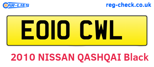 EO10CWL are the vehicle registration plates.