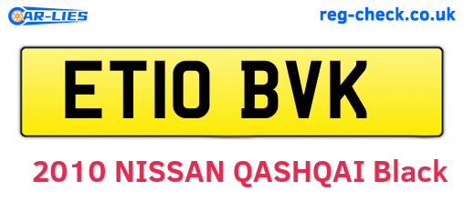 ET10BVK are the vehicle registration plates.