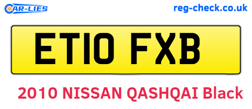 ET10FXB are the vehicle registration plates.