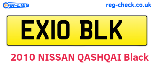 EX10BLK are the vehicle registration plates.