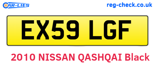 EX59LGF are the vehicle registration plates.