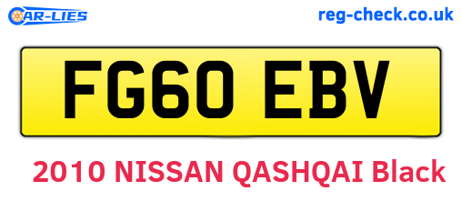 FG60EBV are the vehicle registration plates.