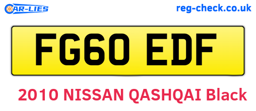 FG60EDF are the vehicle registration plates.