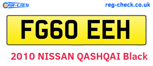 FG60EEH are the vehicle registration plates.