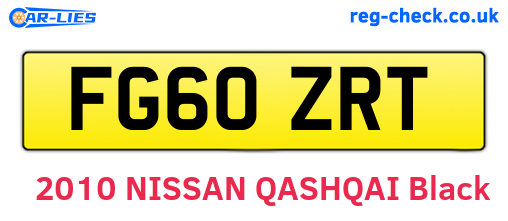 FG60ZRT are the vehicle registration plates.