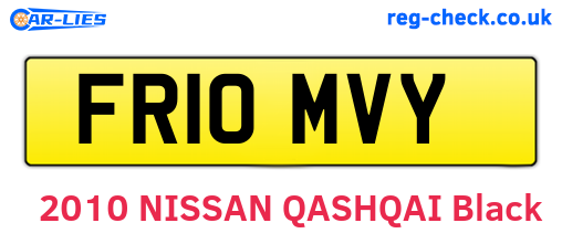 FR10MVY are the vehicle registration plates.