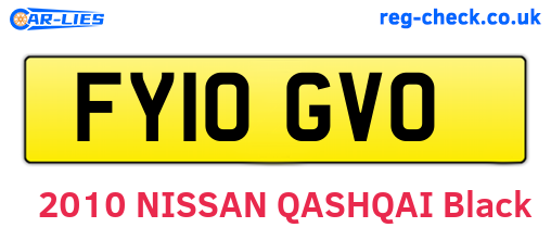 FY10GVO are the vehicle registration plates.