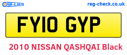 FY10GYP are the vehicle registration plates.