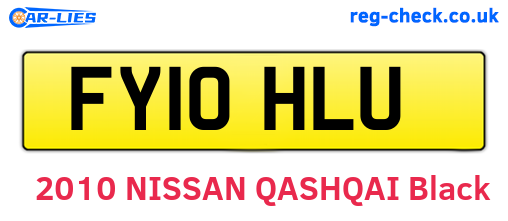 FY10HLU are the vehicle registration plates.