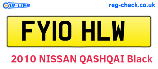 FY10HLW are the vehicle registration plates.