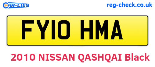 FY10HMA are the vehicle registration plates.
