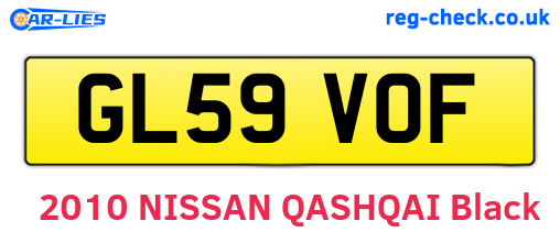GL59VOF are the vehicle registration plates.