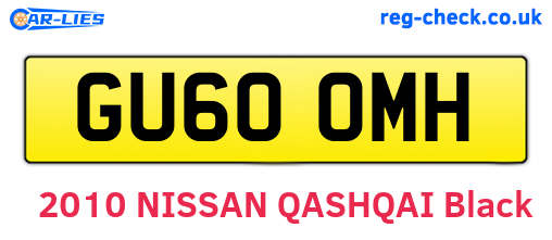 GU60OMH are the vehicle registration plates.