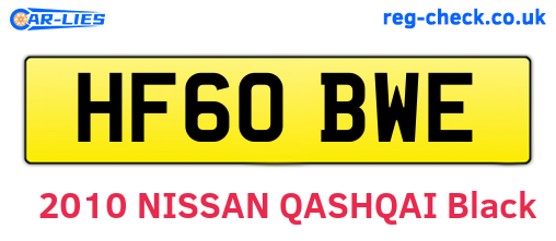 HF60BWE are the vehicle registration plates.