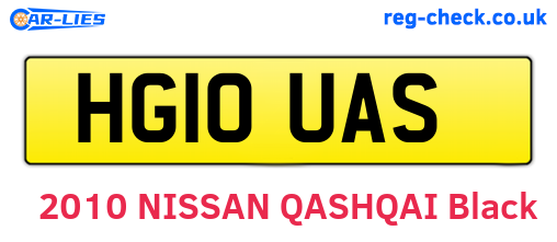 HG10UAS are the vehicle registration plates.