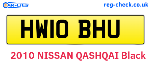 HW10BHU are the vehicle registration plates.