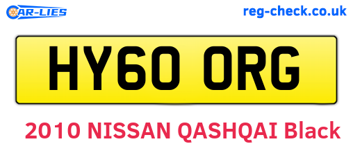 HY60ORG are the vehicle registration plates.