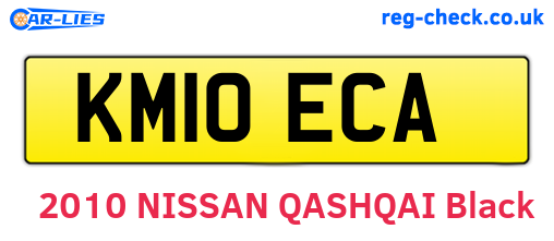 KM10ECA are the vehicle registration plates.