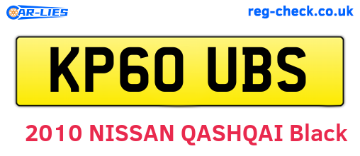 KP60UBS are the vehicle registration plates.