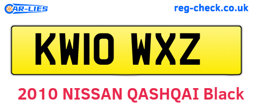 KW10WXZ are the vehicle registration plates.
