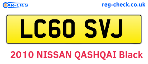 LC60SVJ are the vehicle registration plates.