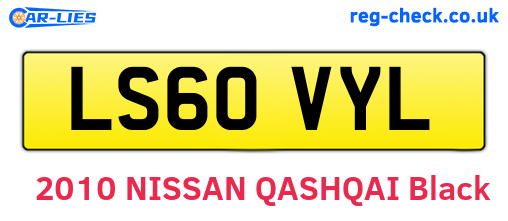 LS60VYL are the vehicle registration plates.