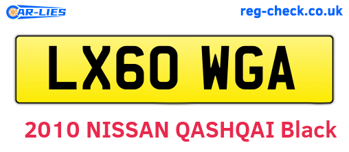 LX60WGA are the vehicle registration plates.