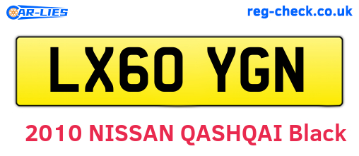 LX60YGN are the vehicle registration plates.