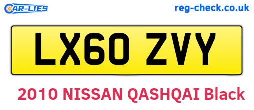 LX60ZVY are the vehicle registration plates.