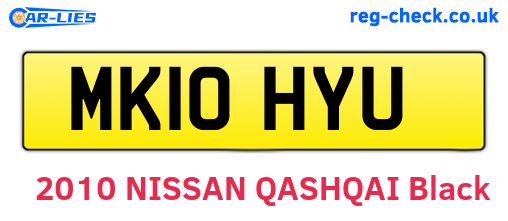 MK10HYU are the vehicle registration plates.