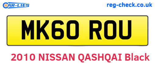 MK60ROU are the vehicle registration plates.