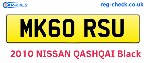 MK60RSU are the vehicle registration plates.