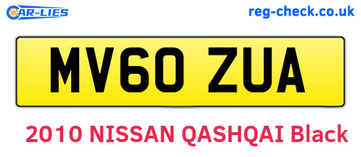 MV60ZUA are the vehicle registration plates.