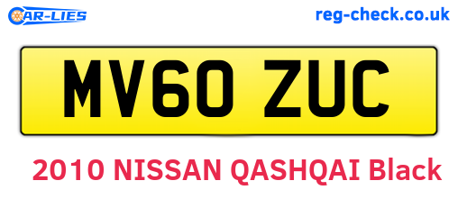 MV60ZUC are the vehicle registration plates.