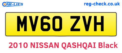 MV60ZVH are the vehicle registration plates.