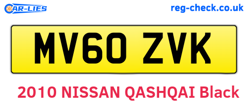 MV60ZVK are the vehicle registration plates.