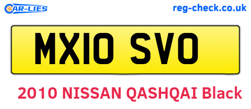 MX10SVO are the vehicle registration plates.