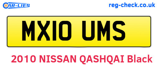 MX10UMS are the vehicle registration plates.